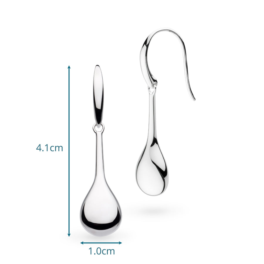 Kit Heath Sterling Silver Smooth Pebble Elegant Drop Earrings