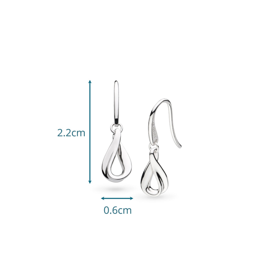Kit Heath Sterling Silver Serenity Loop Dainty Drop Earrings