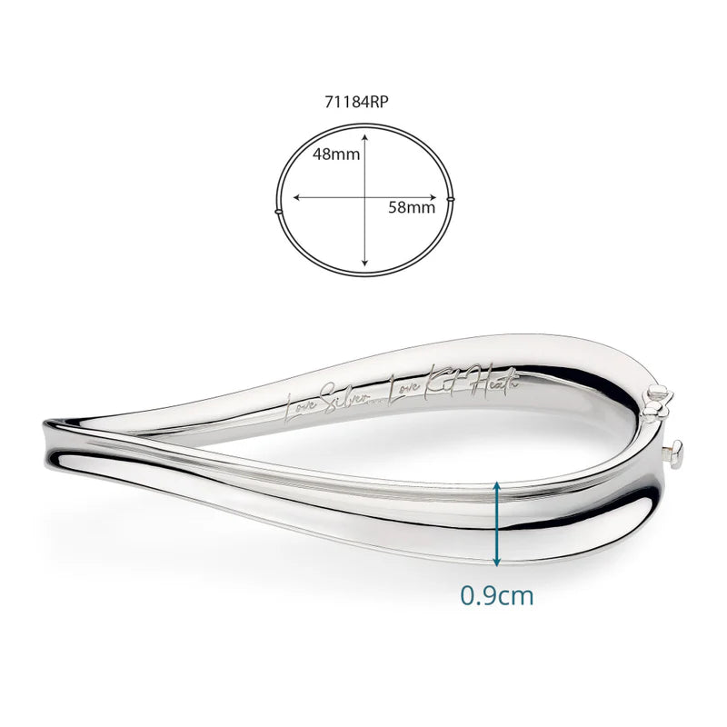 Kit Heath Sterling Silver Serenity Hinged Bangle