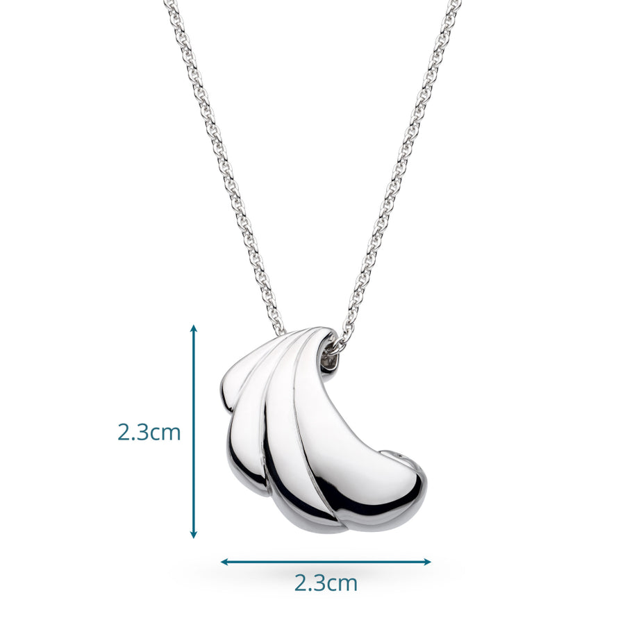 Kit Heath Silver Large Shell Wave Pendant & Chain Necklace