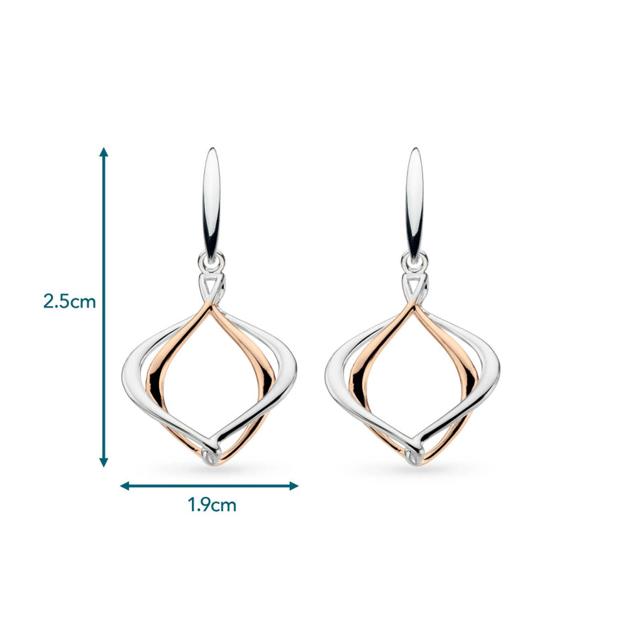 Kit Heath Sterling Silver & Rose Gold Large Alicia Drop Earrings