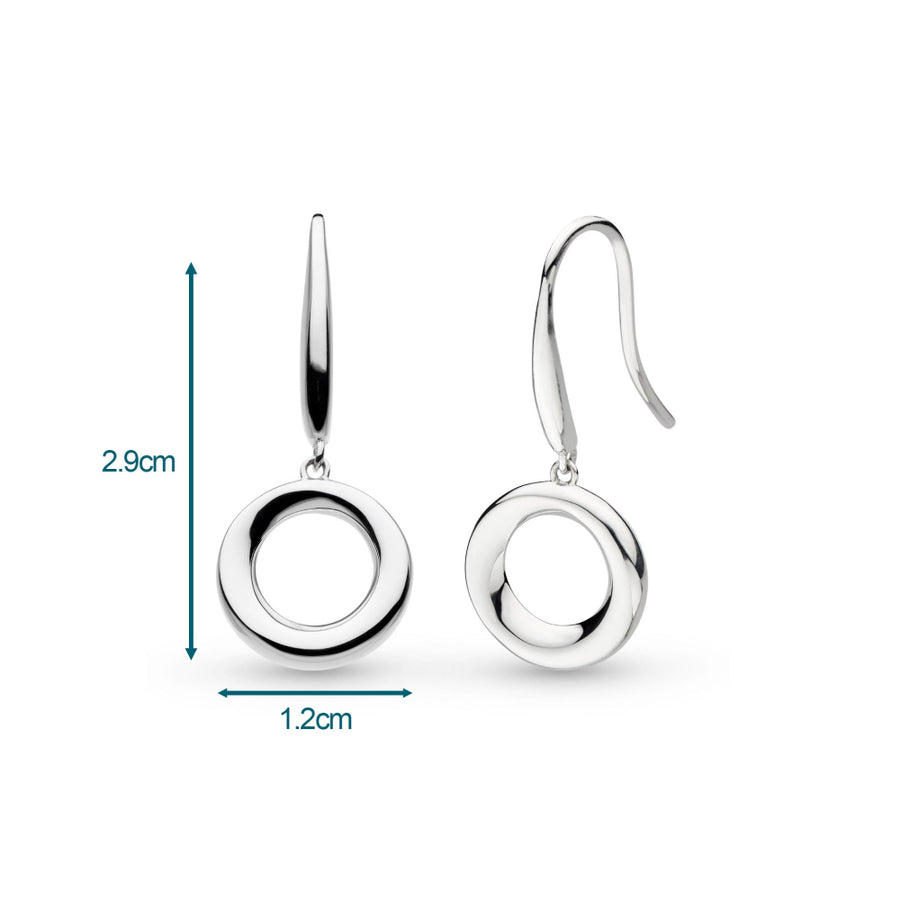 Kit Heath Sterling Silver Bevel Cirque Plain Link Drop Earrings