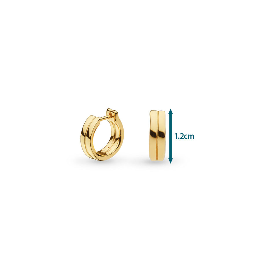 Kit Heath Gold Plated Central Groove Hoop Earrings
