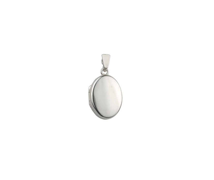 Sterling Silver Plain 16mm Oval Locket