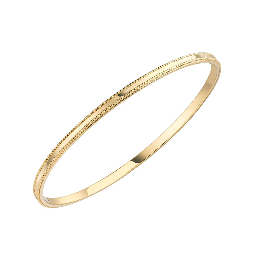 Gold Plated Milgrain Edge 3mm Full Bangle