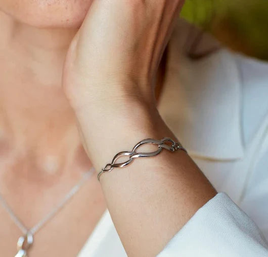 Kit Heath Sterling Silver 'Entwine Twine Trio Link' Bracelet