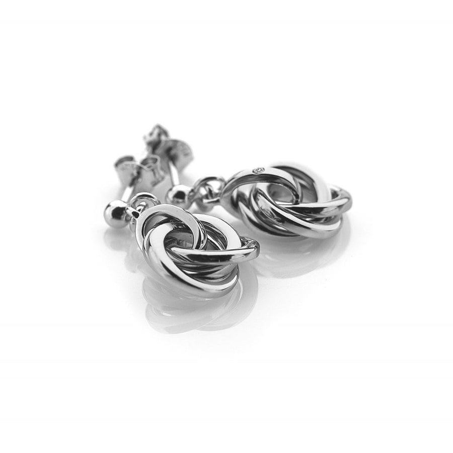 Hot Diamonds Silver Interlocking Rings Drop Earrings