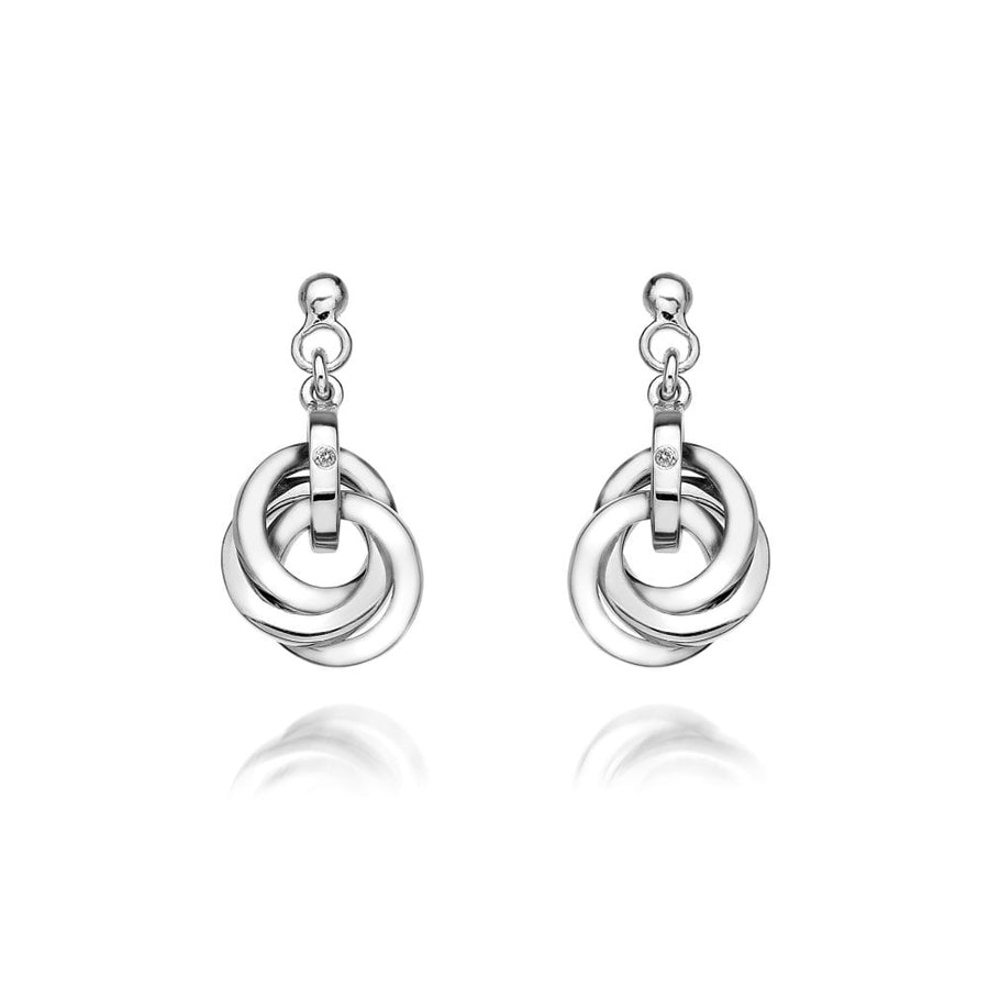 Hot Diamonds Silver Interlocking Rings Drop Earrings