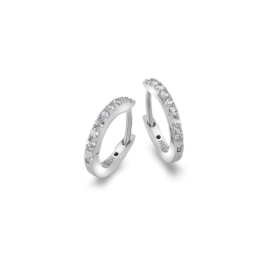 Hot Diamonds Silver White Topaz Hinged Hoop Earrings
