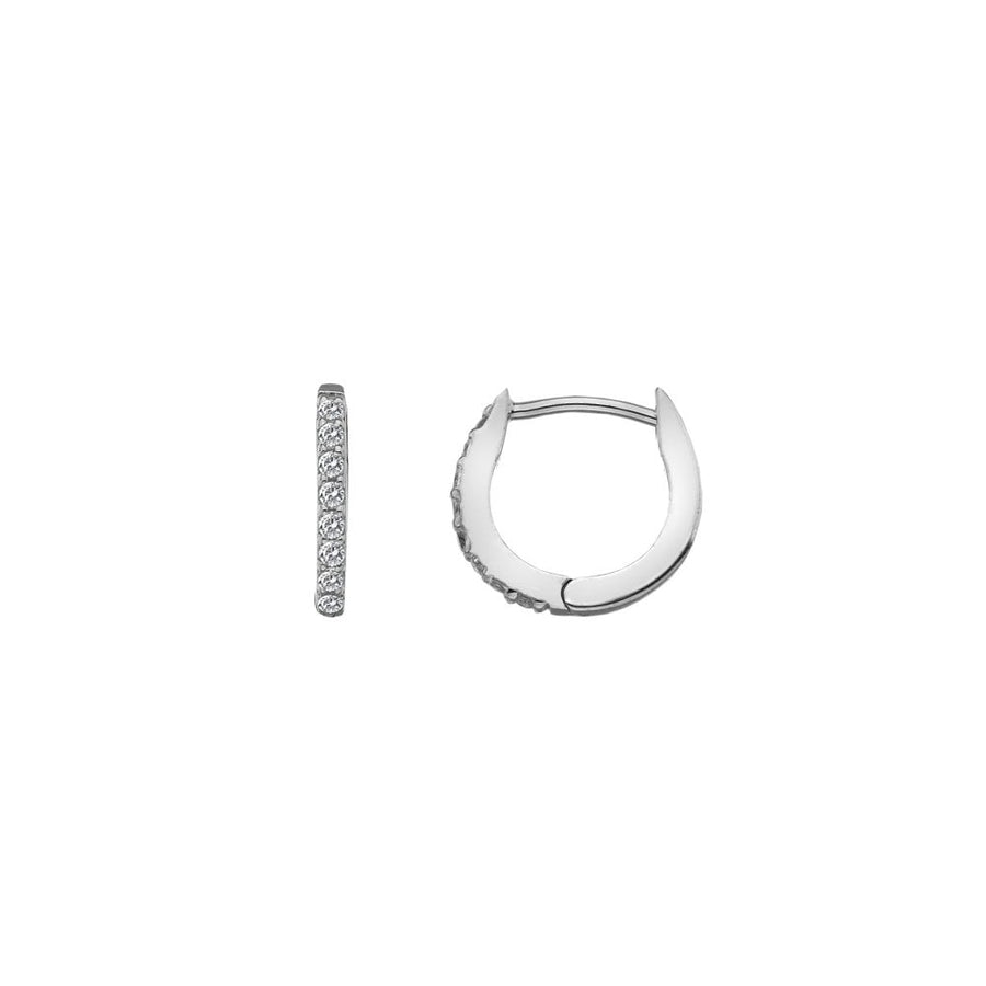 Hot Diamonds Silver White Topaz Hinged Hoop Earrings