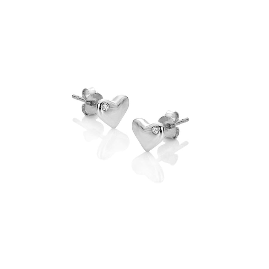 Hot Diamonds Silver 7mm Solid Heart Stud Earrings