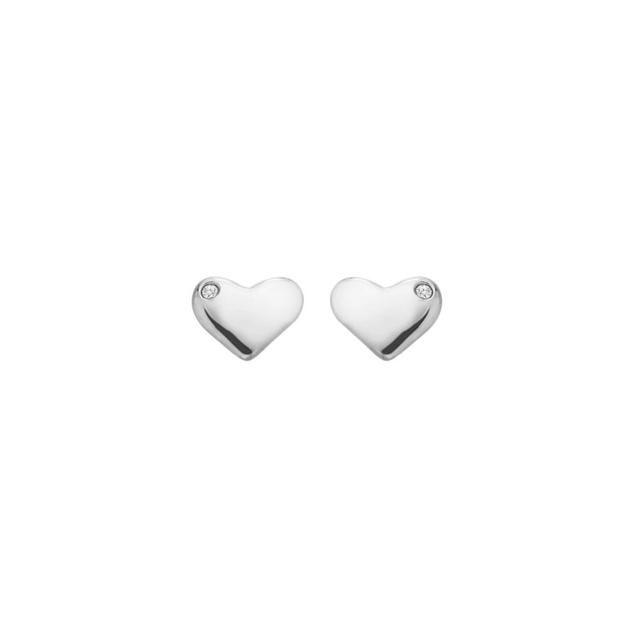 Hot Diamonds Silver 7mm Solid Heart Stud Earrings