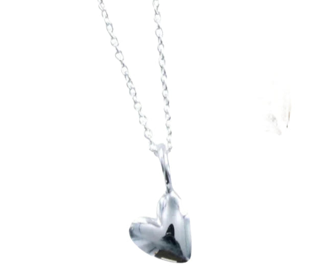 Sterling Silver Plain Heart Pendant & Chain