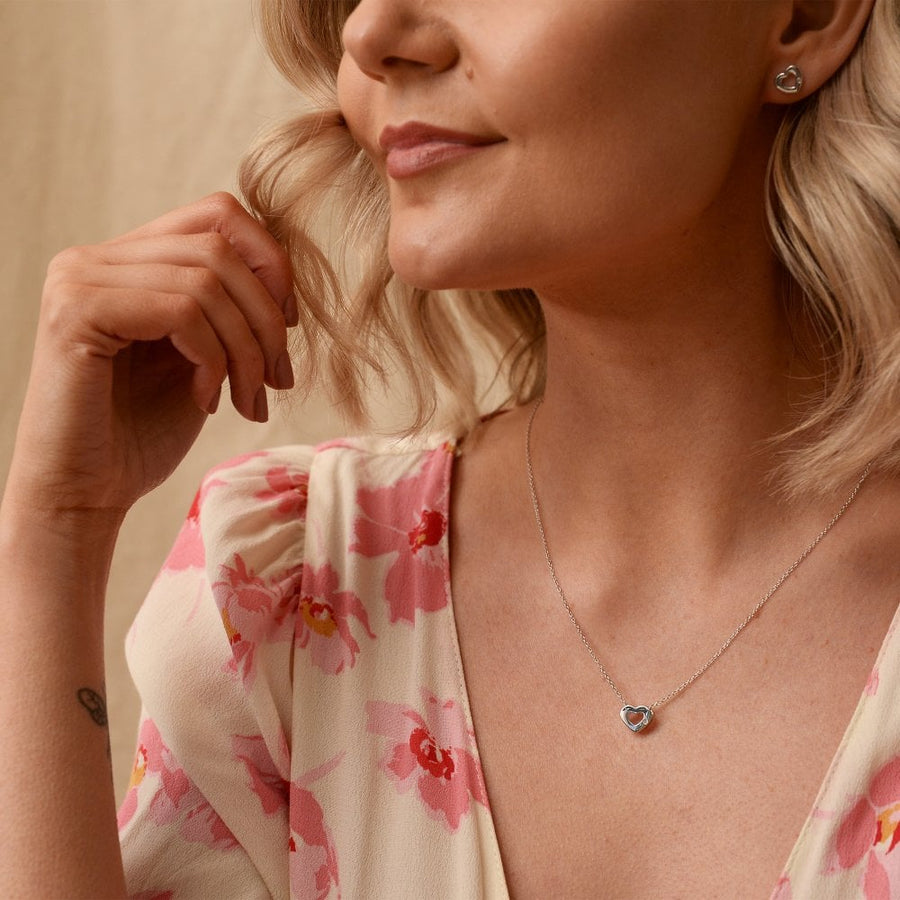 Hot Diamonds Silver Open Heart 11x9mm Pendant & Chain