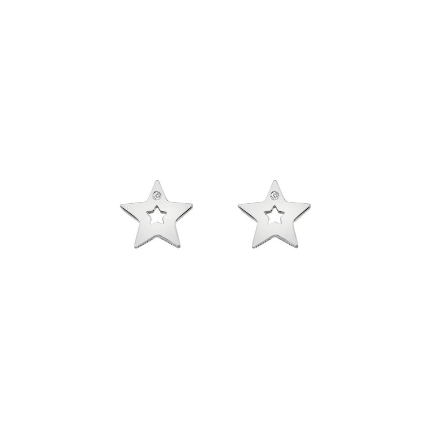 Hot Diamonds Silver 10mm Open Star Stud Earrings