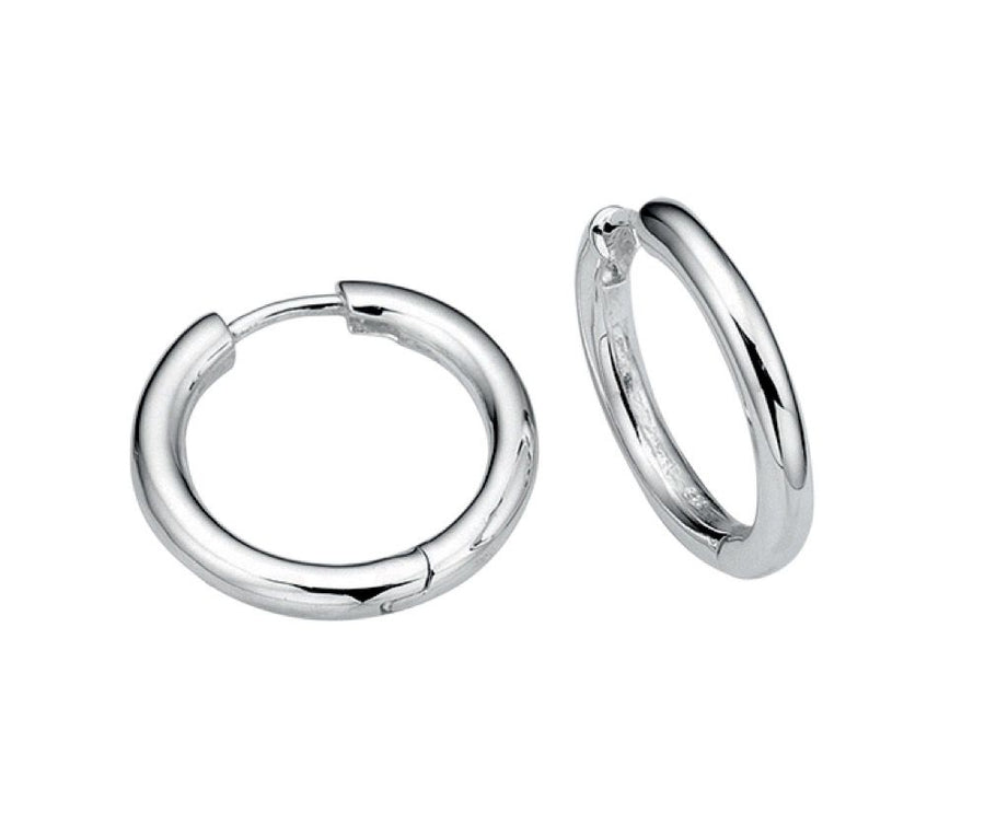 Sterling Silver Plain Huggie Hoop Earrings