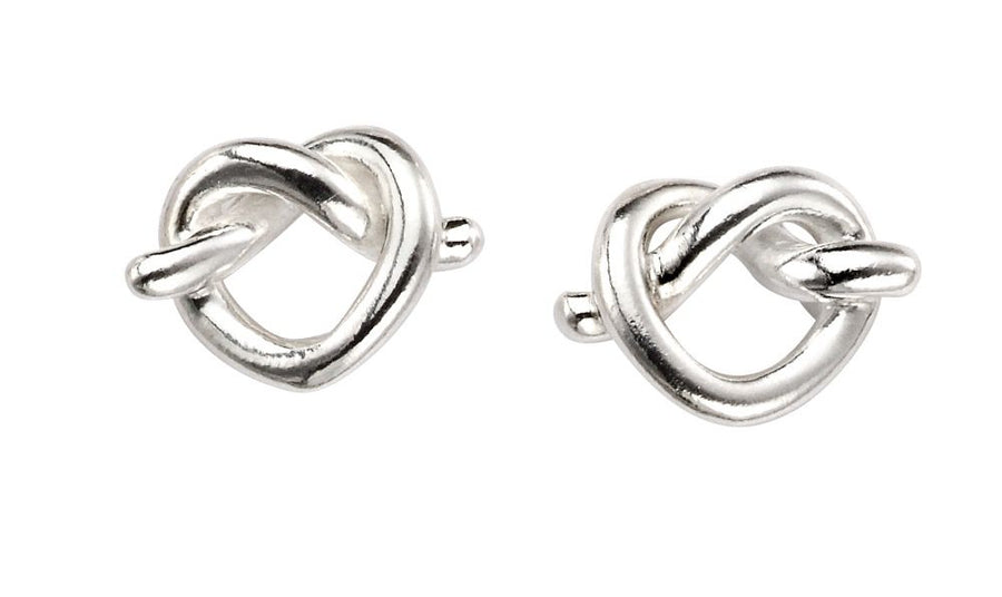 Sterling Silver Pretzel Stud Earrings