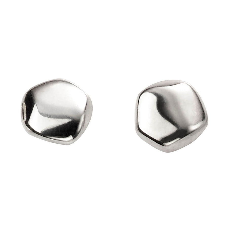 Sterling Silver Plain Organic Shaped Stud Earrings