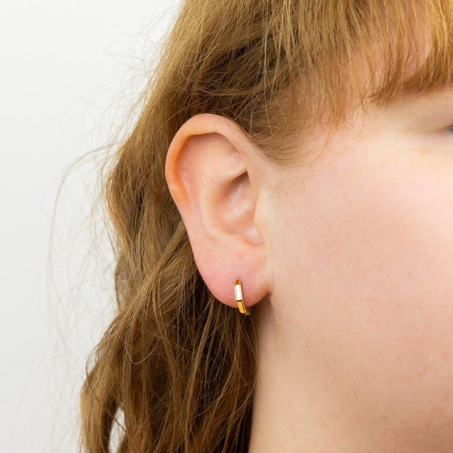 Fiorelli Sterling Silver Two-Tone Octagon Hoop Earrings