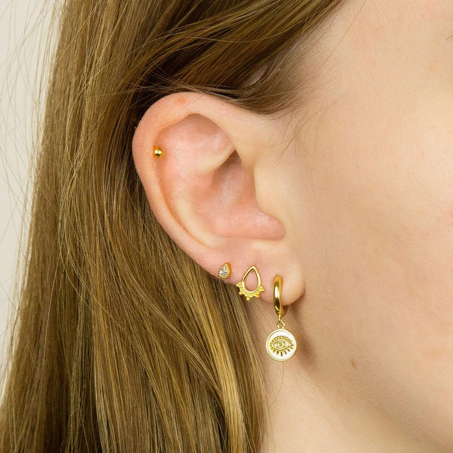 Gold Plated 3mm Plain Ball Stud Earrings