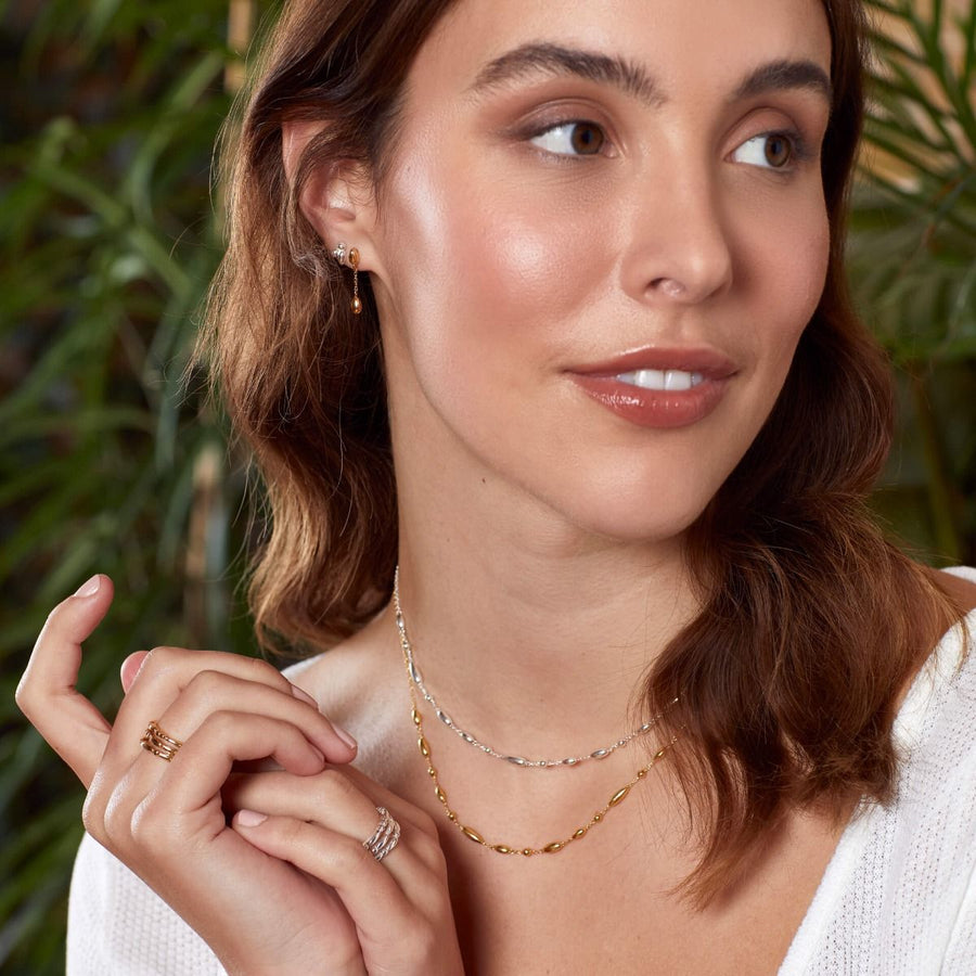 Plain Beaded Adjustable Chain Necklace