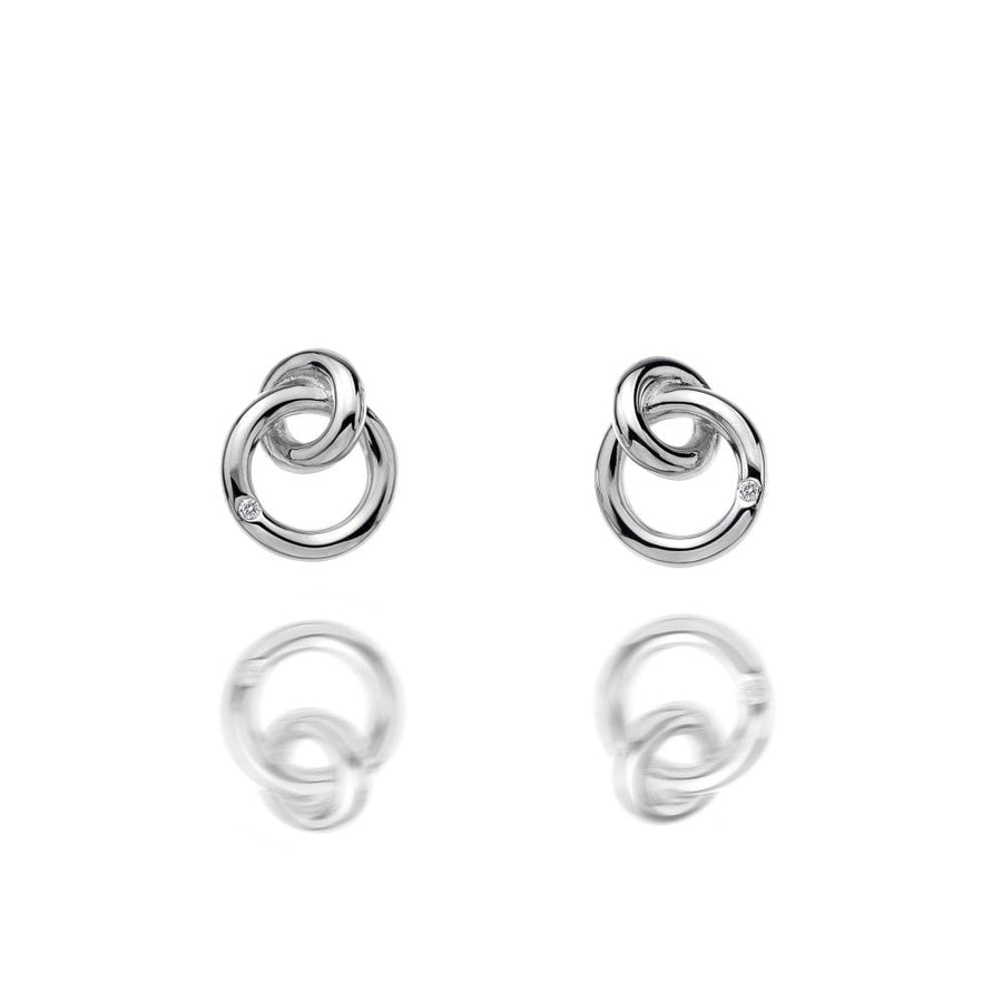 Hot Diamonds Silver 13x10mm Interlocking Rings Stud Earrings