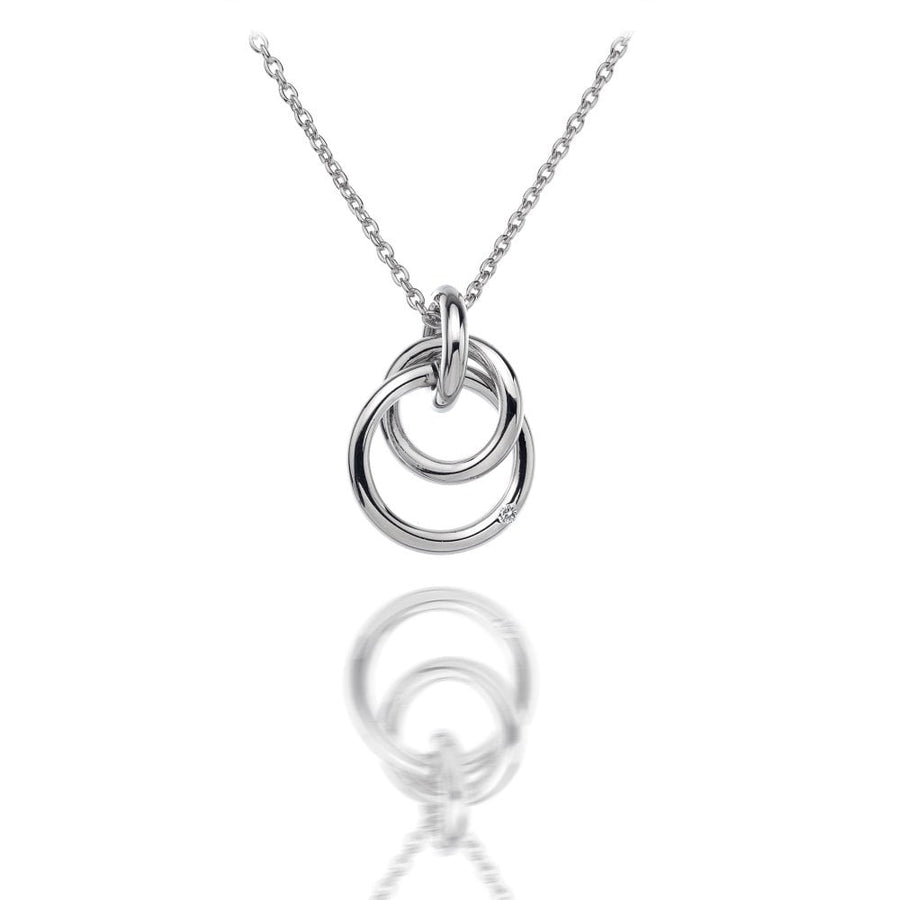 Hot Diamonds Silver Interlocking Ring Pendant & Chain
