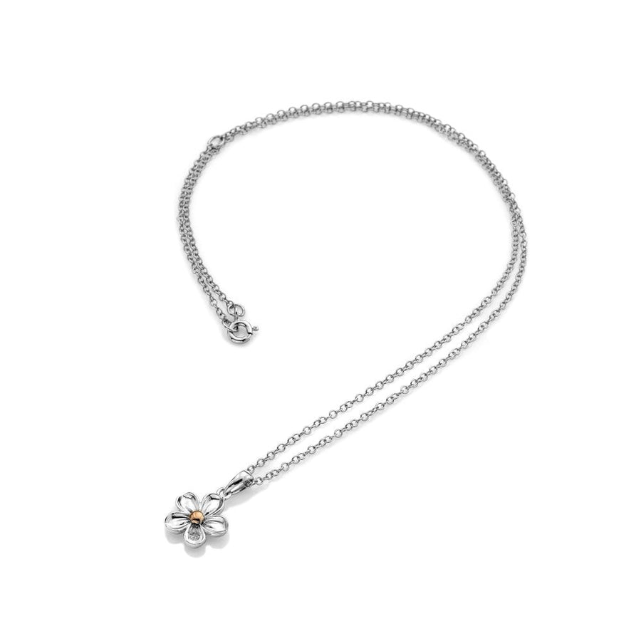 Hot Diamonds Silver Forget Me Not Flower Pendant & Chain