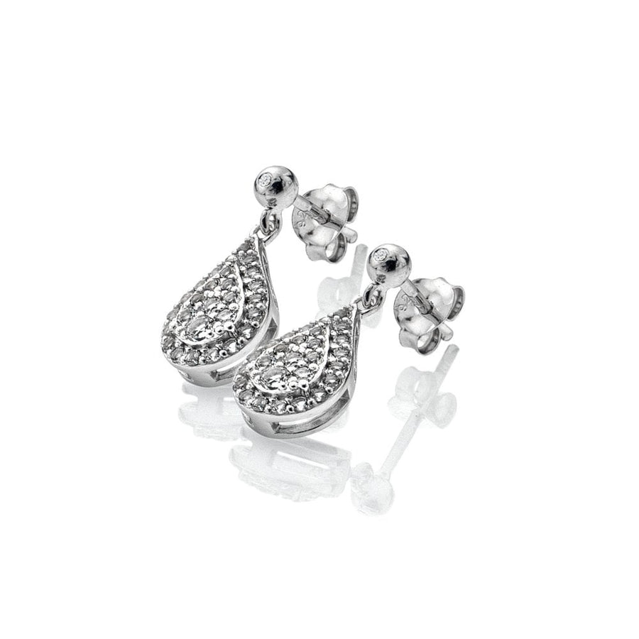Hot Diamonds Silver White Topaz Glimmer Drop Earrings