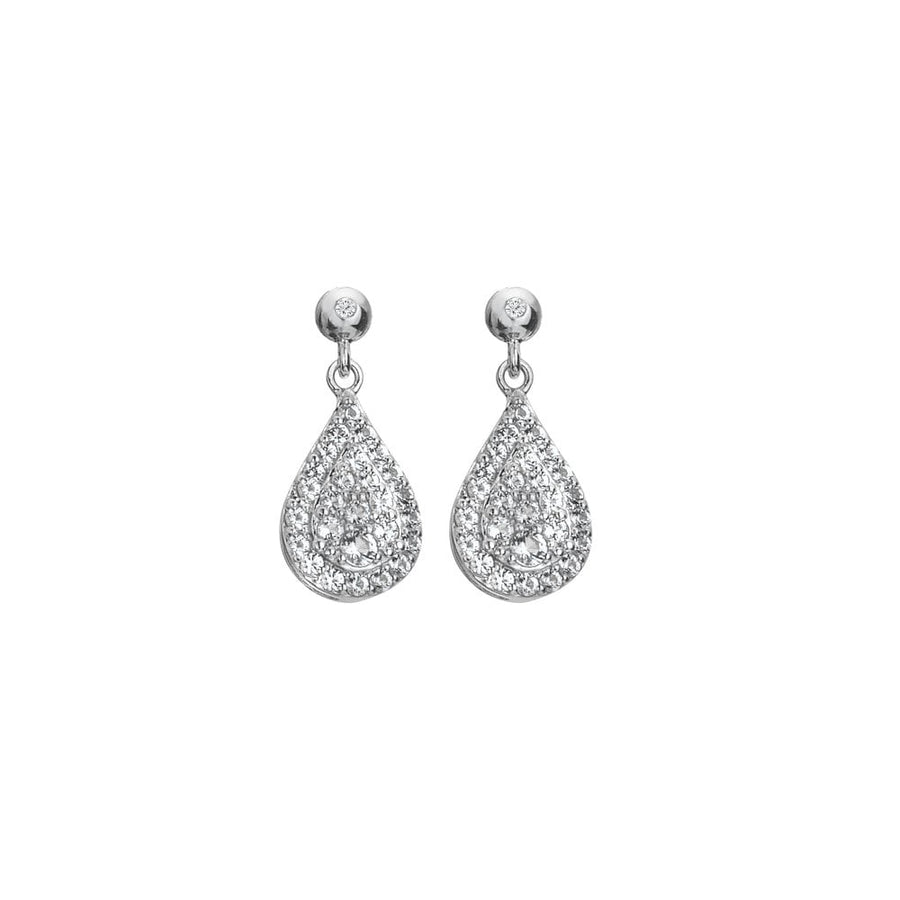 Hot Diamonds Silver White Topaz Glimmer Drop Earrings