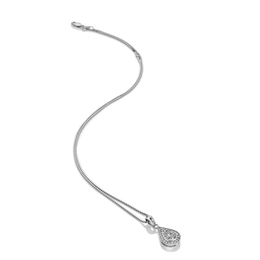 Hot Diamonds Silver White Topaz Glimmer Necklace