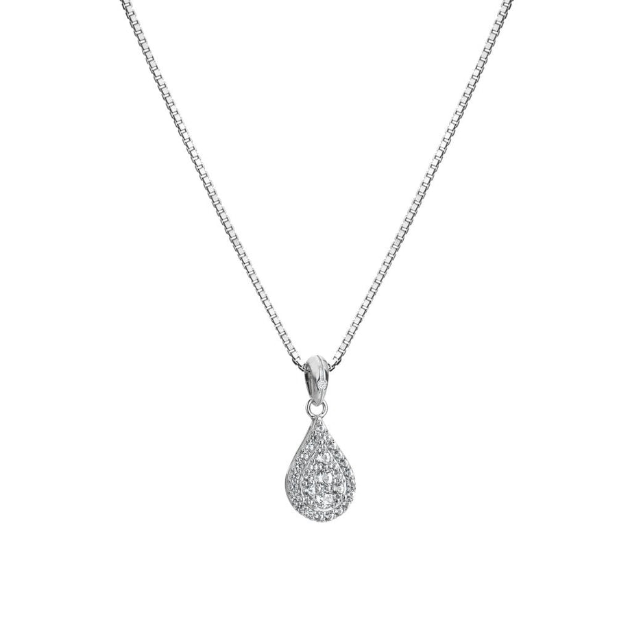 Hot Diamonds Silver White Topaz Glimmer Necklace