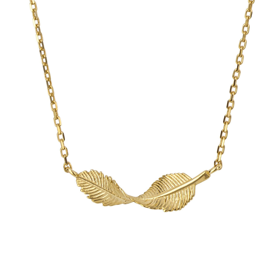 9ct Yellow Gold Twisted Leaf Necklace