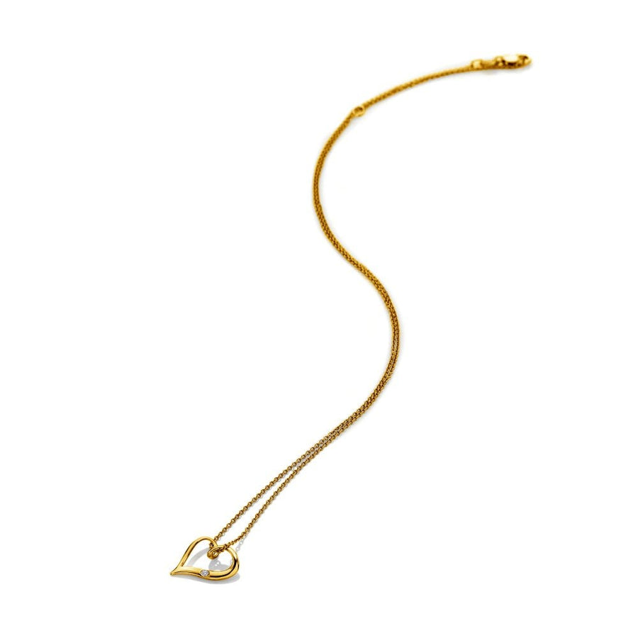 Hot Diamonds Gold Plated Silver Delicate Open Heart Necklace