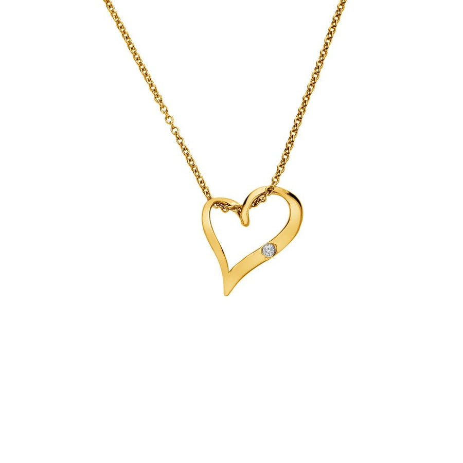 Hot Diamonds Gold Plated Silver Delicate Open Heart Necklace