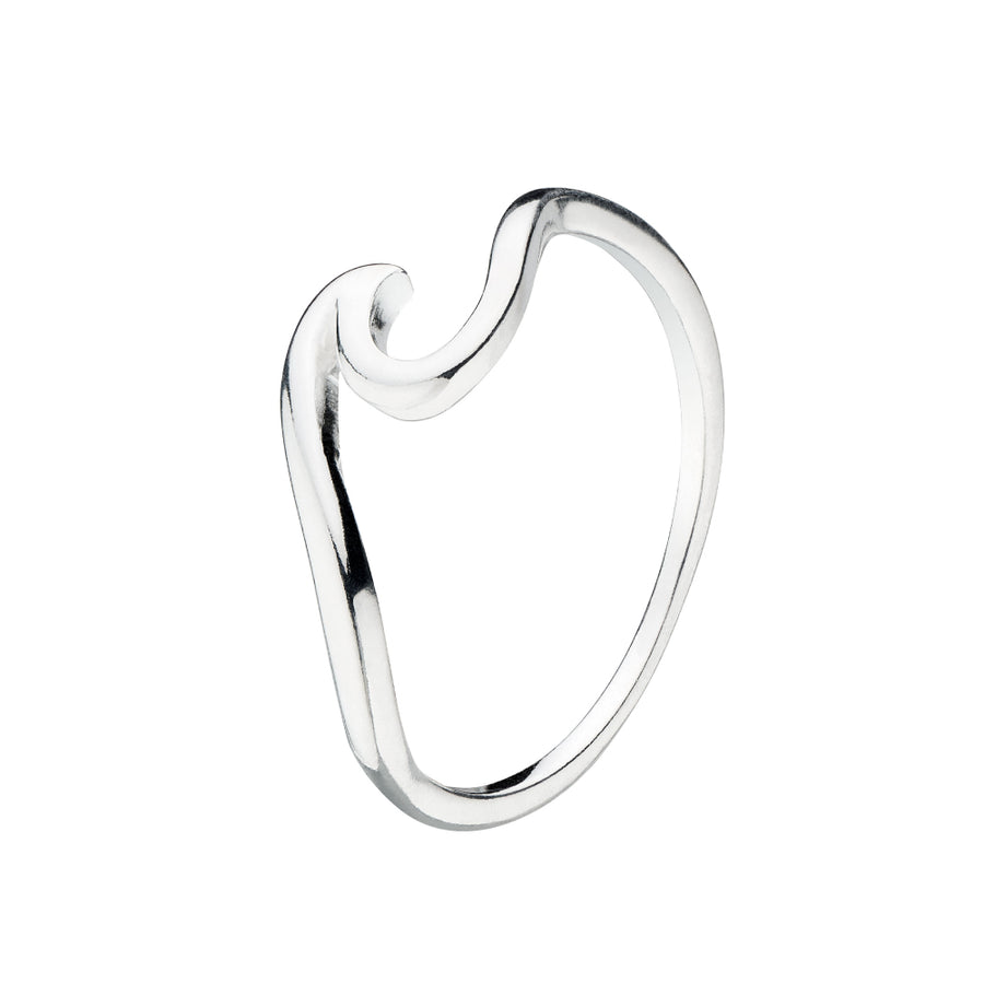 Sterling Silver Slim Plain Wave Ring
