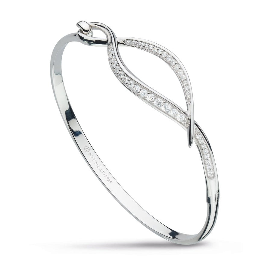 Kit Heath Sterling Silver CZ 'Entwine Twine Twist' Bangle
