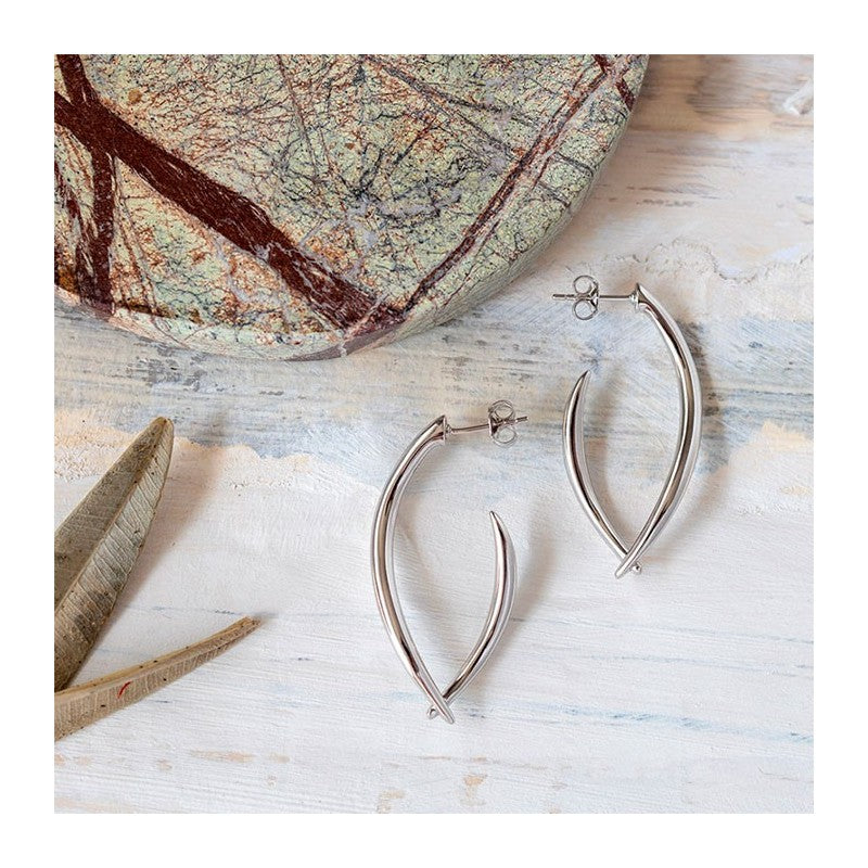 Kit Heath Sterling Silver Entwine Twist 3/4 Hoop Earrings