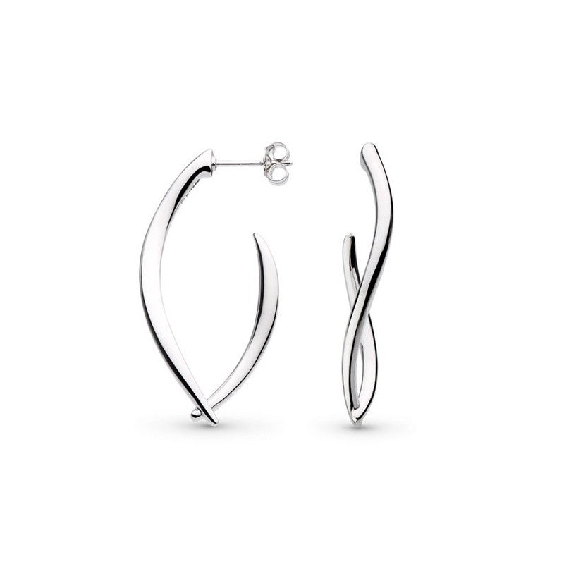 Kit Heath Sterling Silver Entwine Twist 3/4 Hoop Earrings