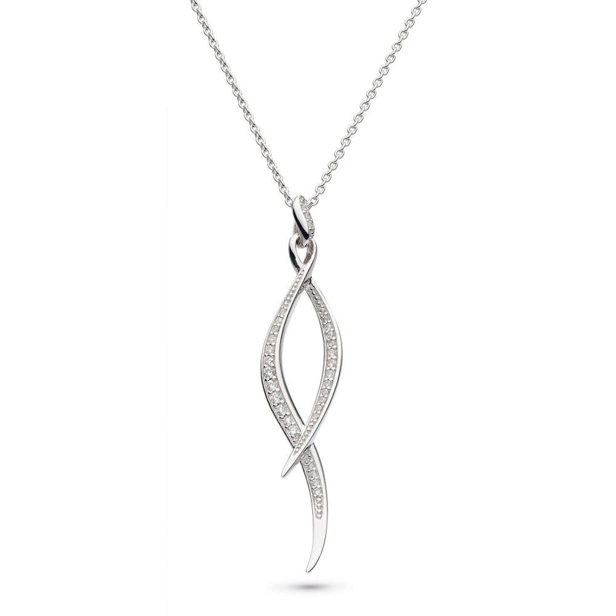 Kit Heath Sterling Silver CZ 'Entwine Twine Twist' Necklace