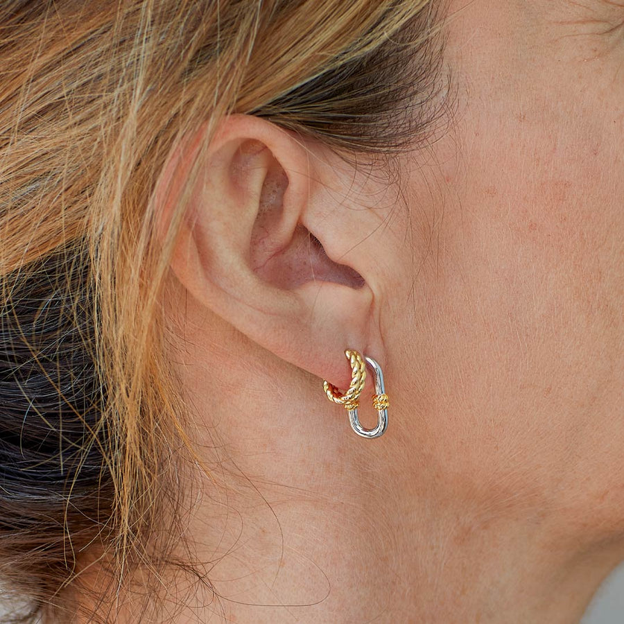 Kit Heath Gold Plated Marina Rope 3/4 Hoop Earrings