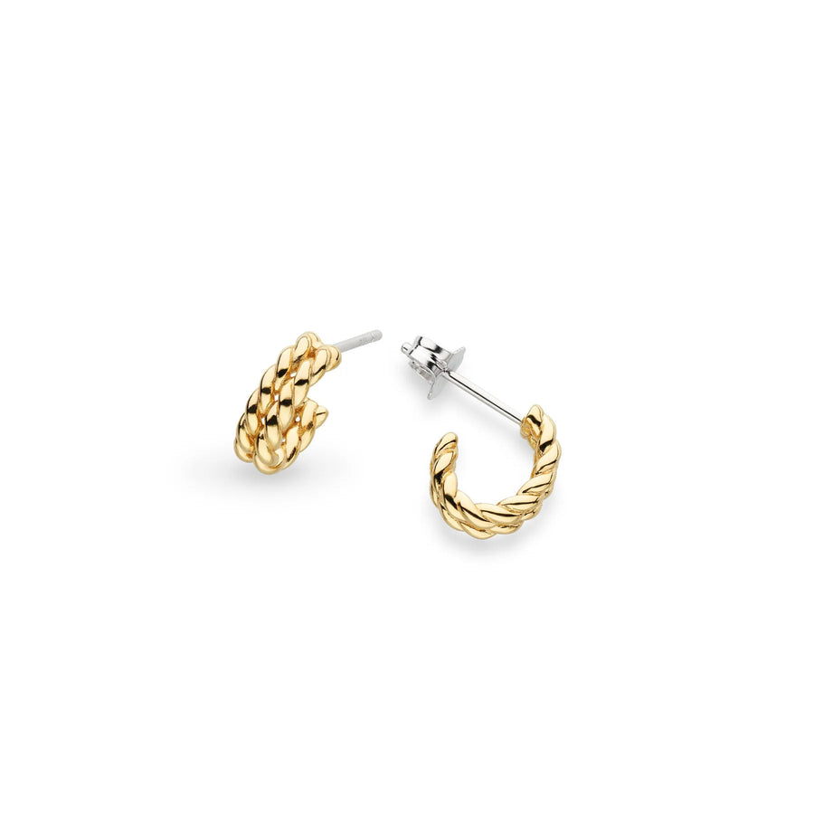 Kit Heath Gold Plated Marina Rope 3/4 Hoop Earrings