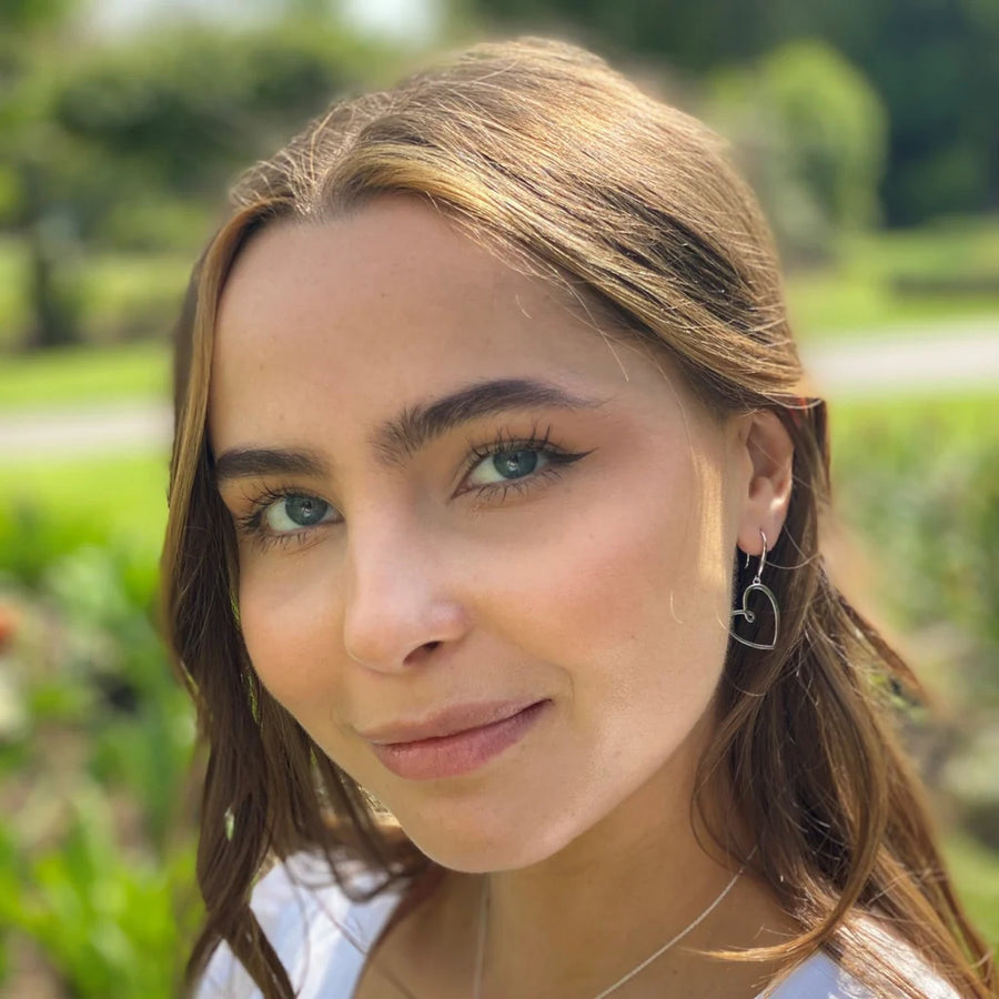 Sterling Silver Open Looped Heart Drop Earrings