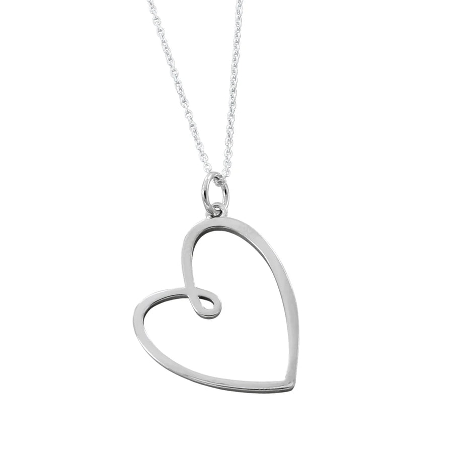 Sterling Silver Open Looped Heart Necklace