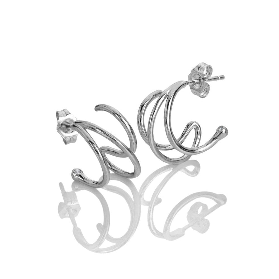 Hot Diamonds Silver Multi Strand Hoop Style Earrings