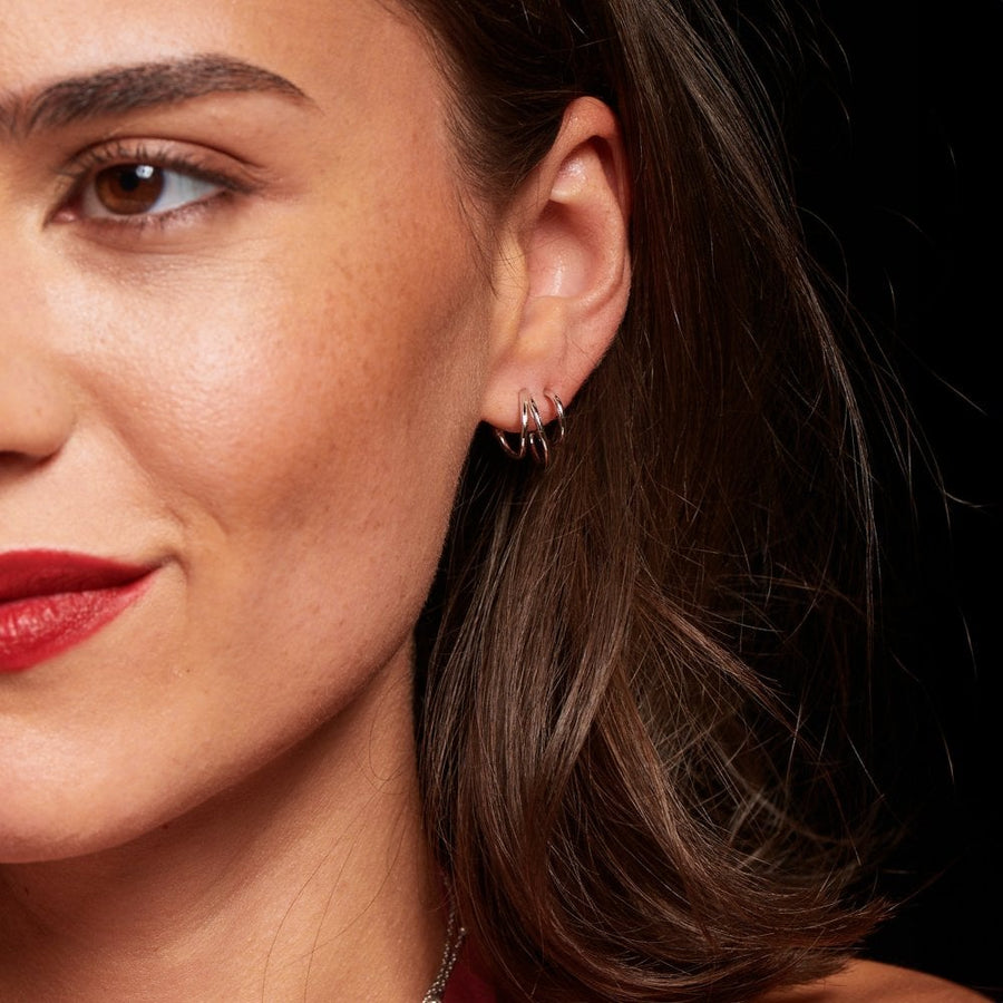 Hot Diamonds Silver Multi Strand Hoop Style Earrings