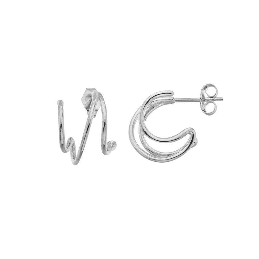 Hot Diamonds Silver Multi Strand Hoop Style Earrings