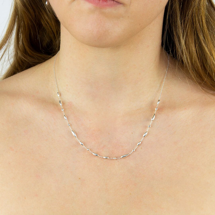 Plain Beaded Adjustable Chain Necklace