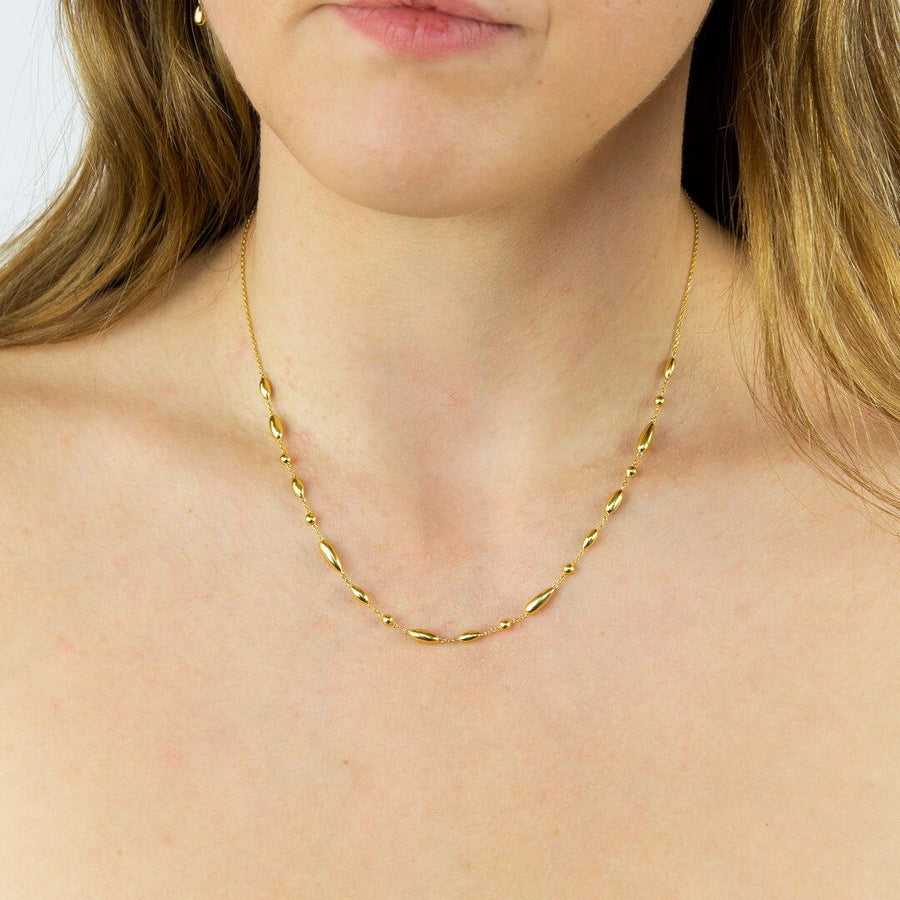 Plain Beaded Adjustable Chain Necklace