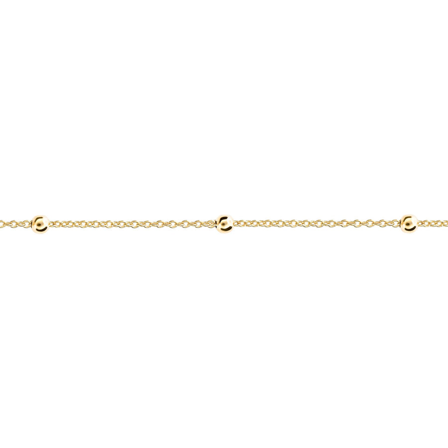 Gold Plated Fine Trace & Ball Link Chain Necklace